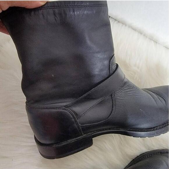 Frye Natalie Classic Short Engineer Leather Moto Boots Black 8.5 - Picture 12 of 13